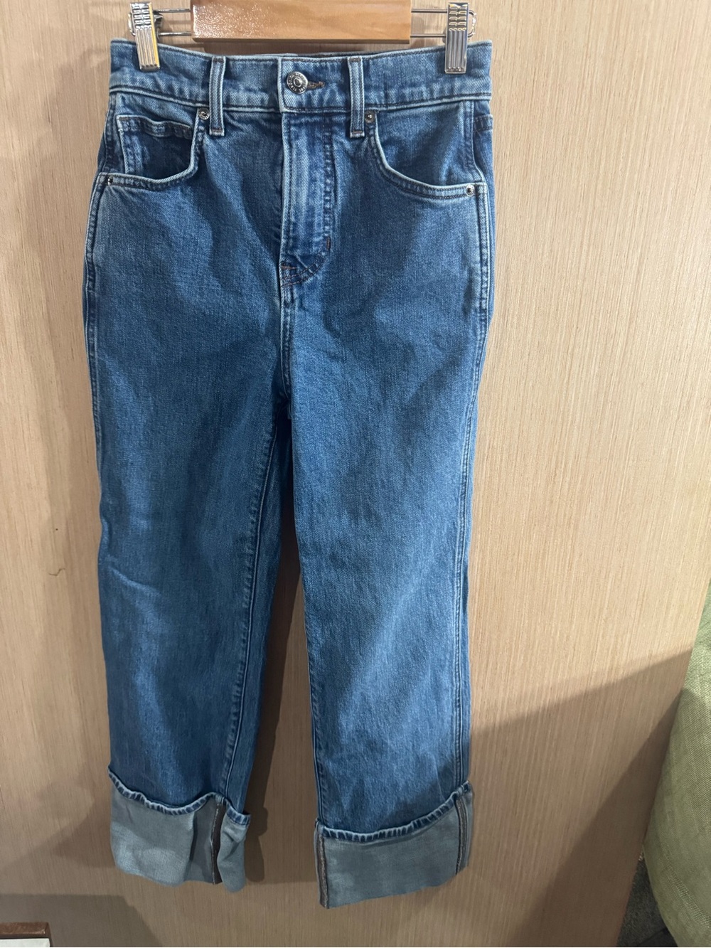 Women’s Veronica Beard Dylan High Rise Full Length Cuffed Straight Jeans Size 24